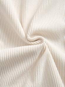 Camisa de pana de manga corta con bolsillo, estilo minimalista con parches y contraste de colores, adecuada para uso casual en verano y múltiples ocasiones - Albaricoque - Ver 6