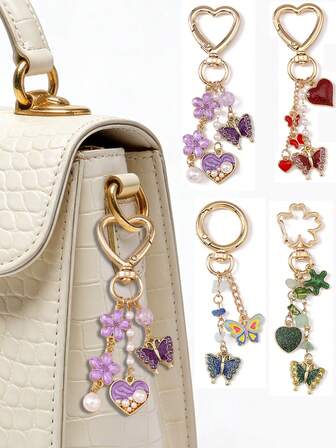 1 pieza Colgante de mochila con diseño de mariposa y amor, colgante de mochila escolar con diseño de amor y moda, colgante para auriculares, colgante para coche, colgante decorativo, accesorio de colgante para bolsos, adecuado para carteras y bolsos de damas, accesorio de mochila, regalo del Día de San Valentín