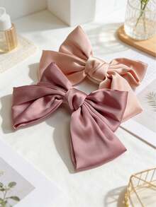 5 piezas Pasadores de pelo con lazo de cinta de unicolor, pasadores de pelo con lazo de satén de estilo dulce, pasadores de pelo para la nuca, pasadores de pelo para cola de caballo, pasadores de pelo para la parte superior, pasadores de pelo tipo caimán, accesorios para el cabello, edición limitada de temporada, pasadores de pelo para regalo de pareja de San Valentín, horquillas, útiles escolares - juego de 5 piezas - Ver 14