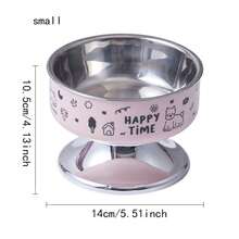 1pc Pet Elevated Bowl, Anti-Spill & Neck Protection, Large Capacity Pet Bowl With Cute Cartoon Design, Suitable For Cats And Small Dogs - Multicolor - View 3