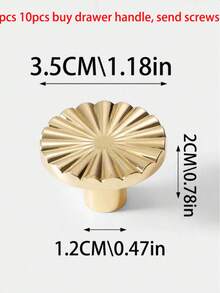 10 buc Mânere Blum Hardware, Design Florale Rotunde în Două Colorate, Mânere Minimalist pentru Sertare, Potrivite pentru Dulap, Dulap, Dulap pentru Pantofi, Masă de Toaletă, Mobilier, Mânere de Ușă, Material Cupru, Culori Auriu Strălucitor și Argintiu Strălucitor, Finisaj Electroplacat, Șuruburi Incluse - Multicolor - Vizualizare 9