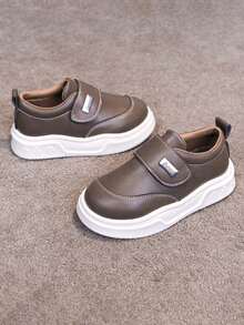 1双男女通用简约平底软底防滑休闲运动鞋，时尚百搭儿童帆布鞋，适合春、夏、秋、冬四季穿着 - 棕色 - 查看 7