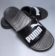 Puma Popcat Slide 20 凉鞋，时尚复古轻便舒适的沙滩拖鞋，男女通用 - 黑色 - 查看 4