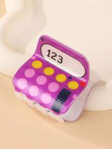 1pc Cartoon Pencil, Apple, Car, Calculator Shaped Hair Clips, Hair Claw, Suitable For Daily, Holiday, Commute, Party, Decoration, Women Hair Accessories, Back To School Gift Fashion Claw Clips Casual Hair Clutch Elegant Hair Jaw Clip - Multicolor - View 6