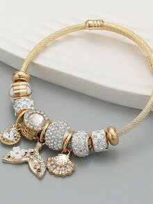 Mermaid Tail Style Bridal Ladies' Fashion Rhinestone Bracelet, Sexy Mermaid Tail Bracelet Suitable For Parties, Gifts, Daily Use. - Gold ZT9048 - View 12