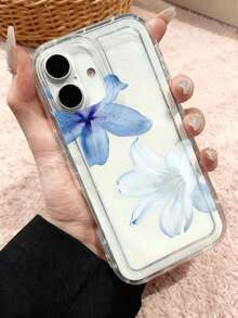 Summer Floral Blue Lily Transparent Phone Case, Compatible With IPhone 16/11/12/13/14/15/15 Pro/15 Plus/15 Pro Max/7 Plus/8 Plus/X/Xs Max/Xr/11 Pro/12 Pro/13 Pro/14 Pro/12 Mini/13 Mini/11 Pro Max/12 Pro Max/13 Pro Max/14 Pro Max/14 Plus/6/6s/6 Plus/7/8/16 Pro/16 Plus/16 Pro Max/SE, And Galaxy A54/A14/A12/A13/A15/A32/A33/A24/A52S/S20/S21/S22/S23/S24/S23 Plus/S24 Ultra/S25/A15/A33/A23, Waterproof, Shockproof, Anti-Fall, Anti-Scratch - Multicolor - View 1