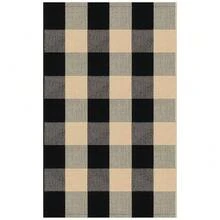 IOHOUZE Buffalo Plaid Checkered Rug 2x3 Ft Front Door Mats, Washable Area Rugs For Front Porch Welcome Mats Indoor Outdoor, Entryway Door Rug For Entryway, Home Entrance, Tan Black,One-Size,TanandBlack2x3Rectangular - 棕褐色和黑色 2x3 矩形 - 查看 9