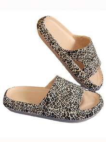 Women's EVA Soft Bottom Slip-On Slippers, Leopard Print Pattern Accent, Novel & Unique, Non-Slip & Durable, Suitable For Spring/Summer - Leopard - View 4