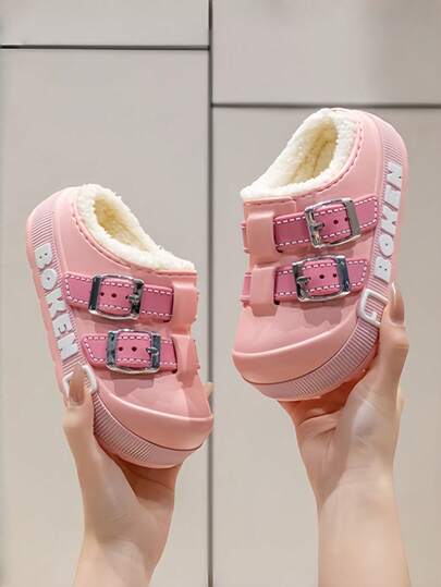 Fashion Design Style Slippers Plush Fuzzy Memory Foam For Kids, Soft Lightweight Warm Cozy Non-Slip Indoor House Bedroom Shoes For Boys & Girls Slippers Non-Slip Rubber Sole Slippers For Toddlers - Designed For Indoor Safety, Soft Plush Upper Keeps Little Feet Warm, Easy Slip-On Design For Independent Kids, Perfect For Nursery, Preschool, And Home Use