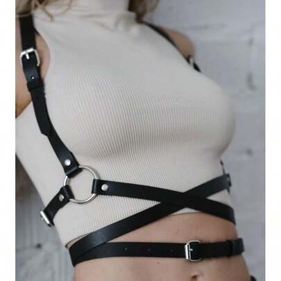 Sexy Lingerie Accessories Women Sexy Harness Belt Chest Harness Corset Leather Lingerie Body Harness Bondage Lingerie Punk Gothic Fetish Clothing