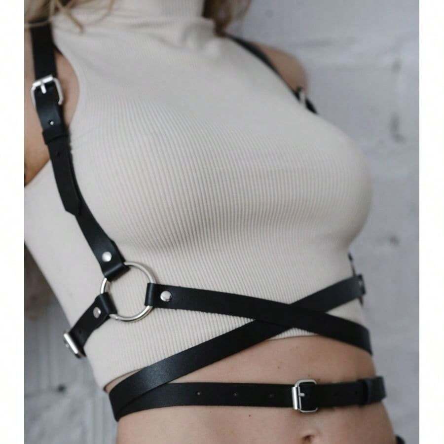 性感内衣配饰 女士性感束身带 胸部束身衣 皮革内衣 身体束身衣 束缚内衣 朋克哥特恋物癖服装