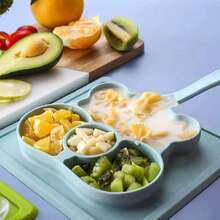 Plato Antideslizante para Bebés y Niños incluye Cuchara, Silicón de Alto Grado Alimenticio, Libre de BPA Fácil de Limpiar, Ultrarresistente, Evita Derrames y Accidentes con Base Antiderrapante,36982555 - Rosa - Ver 1