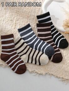 1/5 Pairs Women Striped Mid-Calf Socks, Comfortable Breathable Casual Cute Street Style Design, Suitable For All Seasons, Holidays, Gifts - Multicolor - View 6