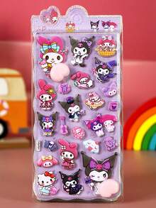 1pc Cartoon Soft Cute Peach Sticker Sanrio Squat Decompression Pinch Music Sticker Book Valentine's Day Gift New Year Gift Random Style - Multicolor - View 10