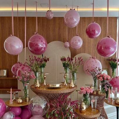 50/1 quả bóng bay cao su tròn cỡ lớn, bóng bay cao su 18"/12"/10" kèm bóng bong bóng trong suốt, thích hợp cho tiệc sinh nhật, Ngày Valentine, kỷ niệm, tiệc cưới, lễ tốt nghiệp và trang trí đám cưới (kích thước hỗn hợp), màu hồng