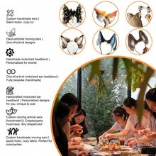 Super Cute Electric Ears: Automatic And Touch-Sensitive Modes Cat And Fox Ears For Cosplay - USB Rechargeable Ears With Touch-Sensitive Mode, Soft Plush Material, Suitable For Halloween, Christmas, Valentine's Day Cosplay Accessories, Costume Accessories, Party Masks - 阿努比斯神廟 - 查看 7