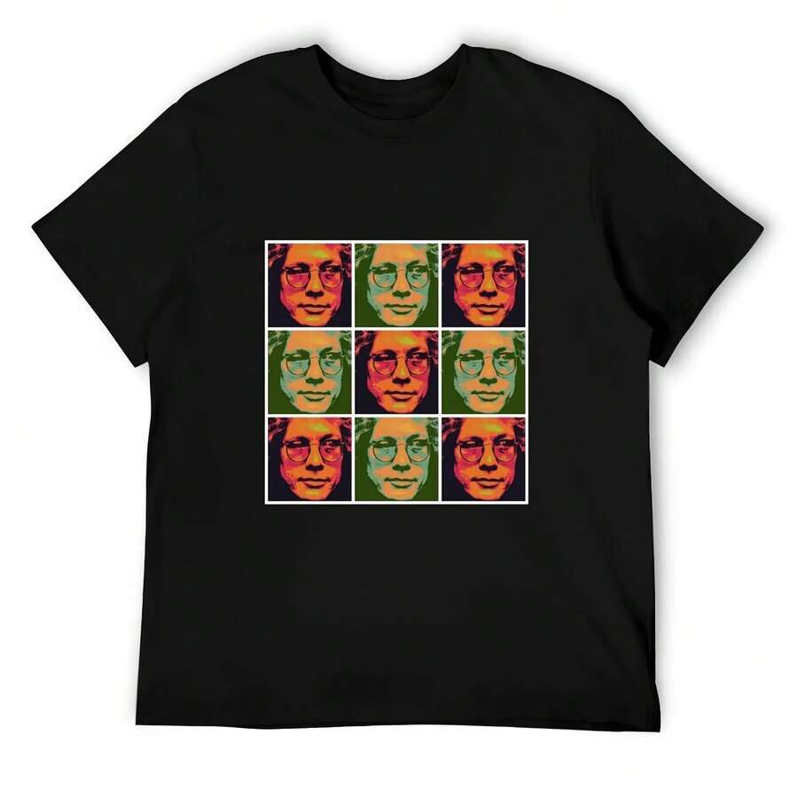 Warren Zevon Cotton T-Shirt With Custom Print. - Black - View 1