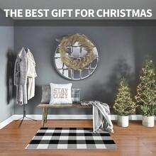 Buffalo Plaid Checkered Rug 2x3 Ft Front Door Mats, Washable Area Rugs For Front Porch Decor, Spring Summer Welcome Mats Outdoor, Black White Rug For Farmhouse/Entryway/Home Entrance,One-Size,BlackandWhite2x3Rectangular - BlackandWhite2x3Rectangular - View 3