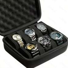 15 Slots Watch Box With Shock-Proof Foam Padding, Portable Hard Case Design Suitable For Home Storage, Can Hold 15 Watches Of Different Sizes