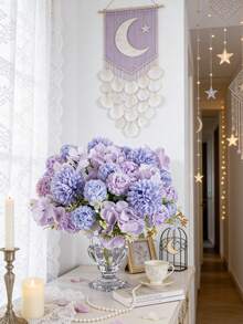 1支11.22英寸人造丝菊花、绣球花、仿真花，情人节礼物，逼真花卉装饰，适用于早午餐、DIY婚礼花束、派对、家居客厅、厨房、花园、酒店、办公室、Rama装饰、情人节、感恩节装饰、DIY花环、礼物、餐桌中心摆件、生日装饰、室内/室外装饰、散装人造塑料花、花瓶装饰、农舍家居装饰、波西米亚风婚礼 - 紫色 - 查看 8