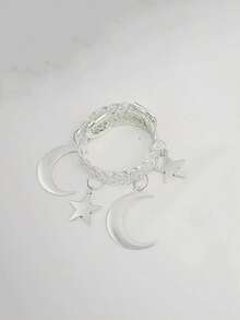 1pc Spring Metal Curtain Rod, Elegant Moon & Star Design - Iron Decor Modern Drapery, Easy To Install, Sturdy Window Decoration, Suitable For Living Room And Bedroom - Modern Home Decor, Star Moon Metal Curtain Clip, Suitable For Decoration In Living Room, Bedroom And Office, Ramadan Decor - Multicolor - View 9