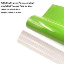 永久性乙烯基卷材套装 - 30 x 100厘米 多色永久性粘性乙烯基卷材 1 包 + 1 包转移胶带，兼容大多数切割机，易于使用，适用于派对装饰、贴纸、工艺切割、汽车贴花