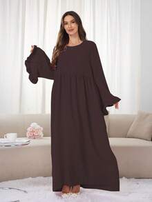 2pcs Set: Khimar Hijab Prayer Headscarf + Loose Comfortable Abaya Muslim Clothing, Suitable For Women's Daily Wear And Prayer, All Season - 彩色 - 查看 8