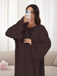 2pcs Set: Khimar Hijab Prayer Headscarf + Loose Comfortable Abaya Muslim Clothing, Suitable For Women's Daily Wear And Prayer, All Season - 彩色 - 查看 9