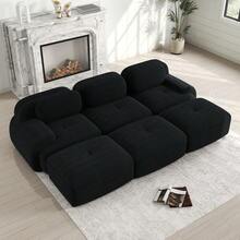 Sofas & Couches - Black + Corduroy + 3 Seat - View 3