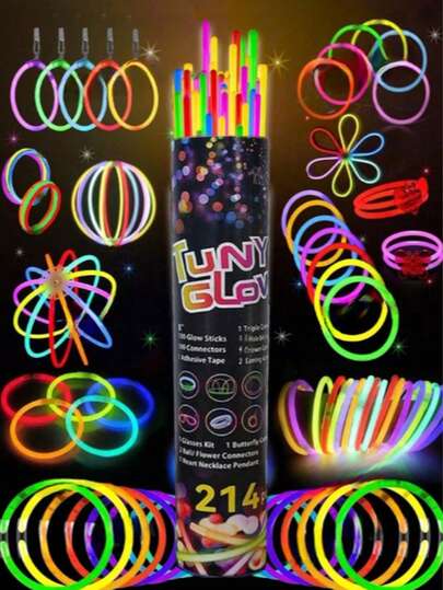 15/50/100/200pcs 8-Inch Glow Sticks. These Super Bright Glow Sticks Will Illuminate In The Dark And Last 9-13 Hours. You Can Also DIY Bracelets, Party Glasses, Necklaces, Earrings, And Decorative Balls. Suitable For Parties, Gatherings, Bars, Weddings, Birthdays, Nightclubs, And Other Occasions.