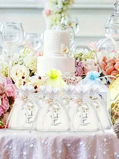 15pcs/5Sets Flower Patterned Alloy Pearl Keychain Twin Flower Alloy Key Chain Pendant Cute Little White Flower Letter Pearl Accessories Headset Set Bag Pendant Keychain( 5pcs Flower Pearl Keychain &5pcs Thank You Tags&5pcs Organza Bags )