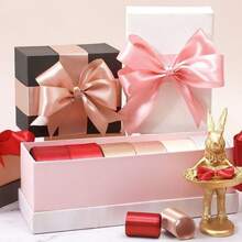 6 Rolls 1-1/2 Inch Satin Ribbon Solid Fabric Ribbon For Gift Wrapping Chair Sash Valentine's Day Wedding Birthday Party Decoration Hair Floral Craft Sewing,Total Length 150 Yards,Mother's Day Gift.(Red,White,Pink And Yellow) - 紅色 - 查看 4