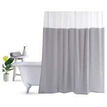 OISE ART STORE Tenda Da Doccia Vasca Bagno Peva Con 12 Ganci 180x200cm Trasparente Grigio 69493 - - Multicolore - Visualizzare 3