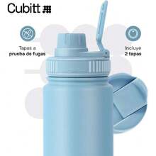 CUBITT, Termo Dos Tapas 710 ml, Botella de Agua 24 oz para Deportes, Con Tapa para Café y Tapa Deportiva de Boca Ancha, Termo de Acero Inoxidable, Guarda Frío 24 Horas y Calor 12 Horas, Azul,36983413 - Azul Marino - Ver 5