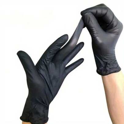 Black Disposable Nitrile Gloves, Household Cleaning Disposable Nitrile Gloves, Hairdressing And Nail Art Tools, Disposable Appare