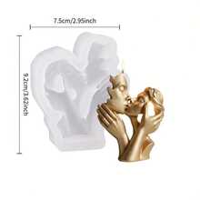 1pc Couple Silicone Mold, Candle Mold, Classic Kissing Lovers Design, Meaning Fulfilling Love, Suitable For Candle/Resin/Clay Mold, Great For Anniversary, Birthday, Wedding Party, Valentine's Day Decor, Love Theme Mold, Easily Create Romantic Atmosphere, Home Decor Craft - White - View 5