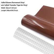 永久性乙烯基卷材套装 - 30 x 100厘米 多色永久性粘性乙烯基卷材 1 包 + 1 包转移胶带，兼容大多数切割机，易于使用，适用于派对装饰、贴纸、工艺切割、汽车贴花