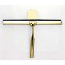 Stainless Steel Shower Squeegee With Silicone Blade - Rustproof Ergonomic Handle, Bathroom Kitchen Car Window Cleaner, Modern Minimalist Shower Door Wiper With H - 10in - View 1