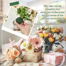 12 Pcs Mini Round Floral Foam Holder With Green Floral Wire Floral For Fresh Flowers Green Floral Foam For Table Wedding Wine Bottle Decor - xanh quân đội - Xem 8