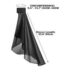 Women's Victorian Long Tulle Gloves Gothic Black Lace Chiffon Detachable Sleeves Vampire Witch Cosplay Costume - Đen02 - Xem 3