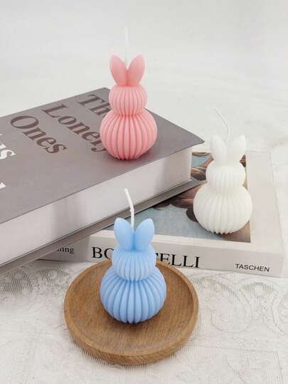 1pc Rabbit Ear Shaped Scented Candle, Valentine's Day/Easter Candle, Gift For Others, Festival Gift, Unlit But Fragrant Candle, High-End Decorative Ornament