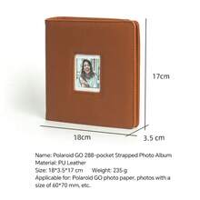 288 Pockets Photo Album For Go | Compact PU Leather 2.6x2.1" (6x7cm) Instant Photo Holder Window Strap - Multicolor - View 3
