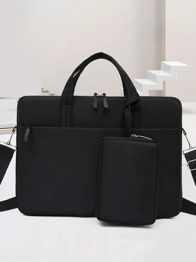 1个14英寸容量简约多功能笔记本电脑单肩包，可容纳