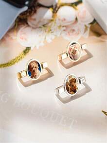 1pc Personalized Watch Band Charm, Customized Photo Watch Accessory, Blank Watch Band Decor Rose Gold Suitable For Silicone Smart Watch Band Accessory, Silver, Gold And Rose Gold Customized Watch Band Charm, Ideal Gift For Women, Girlfriend, Boyfriend, Dad, Mom, Family, Friends, Suitable For Anniversary, Birthday, Graduation, Prom, Party, Women Jewelry - Gold - View 4