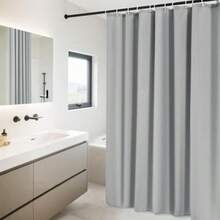 KTMOUW Cortina de Baño, Cortinas de Ducha 180x180cm Impermeable, Tela Lavables con 12 Ganchos Plegable Secado Rápido Cortinas para Duchas de Baño y Bañeras,(Gris) - Multicolor - Ver 1