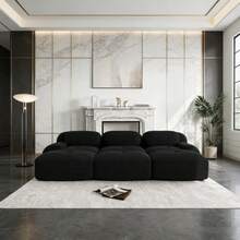 Sofas & Couches - Black + Corduroy + 3 Seat - View 1