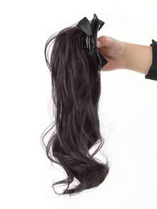 14英寸蝴蝶结爪夹式马尾假发 - 女士日常波浪卷合成假发 - 彩色 - 查看 12