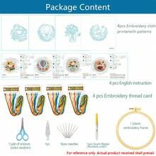1 Set 11CT Cross Stitch Embroidery Kit, DIY Handmade Embroidery, Gramophone, Hot Air Balloon, Bee, Vase, Floral Pattern, With 3-Strand Threads, Needles, And Instructions - Multicolor - View 18