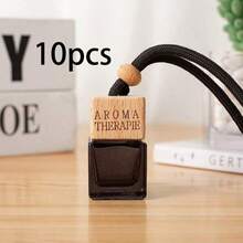 10pcs Customized Text Rectangular Glass Perfume Bottles, Square Shaped Car Fragrance Bottle Empty, Car Accessories