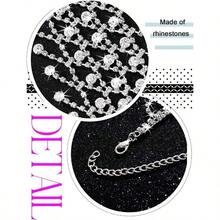 Rhinestone Fingerless Gloves Sparkling Metallic Hand Jewelry For Women - 銀色 - 查看 3